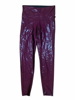 Heroine Sport Metallic Purple Marvel Leggings Size Small EUC Made in USA